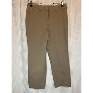 Talbots Women's 4 Curvy Cropped Capri Pants Khaki Flat Front AB1